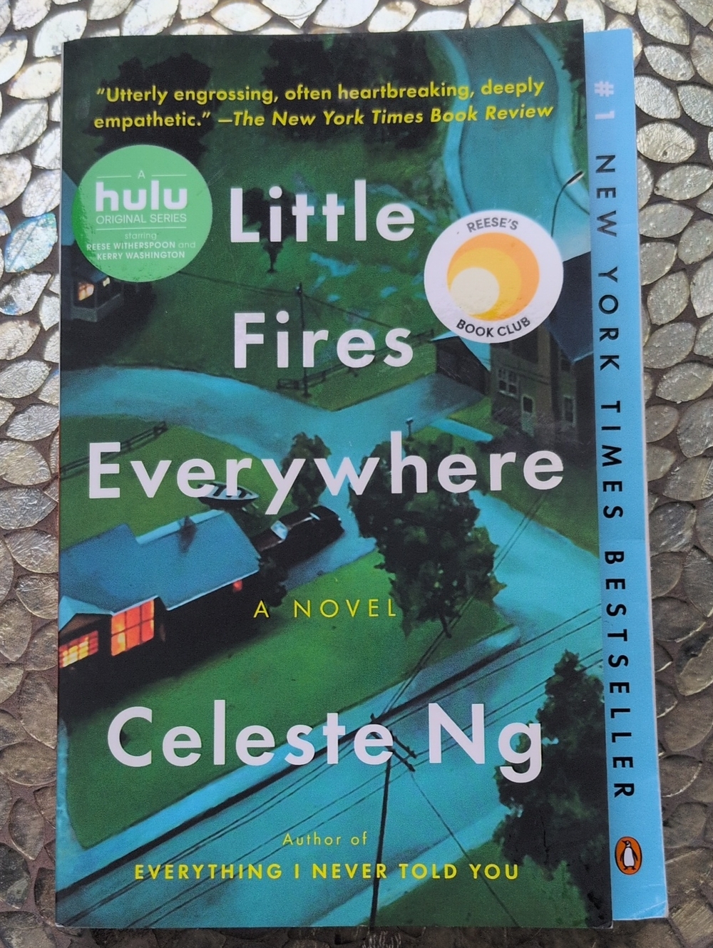 Celeste Ng "Little Fires Everywhere" Paperback - Teal & Blue Cover